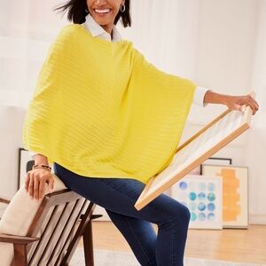 Talbots Asymmetrical Yellow Poncho